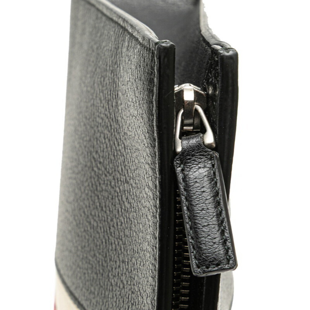 Gucci Web Stripe Clutch Bag Shoulder Black Leather - Picture 8 of 9